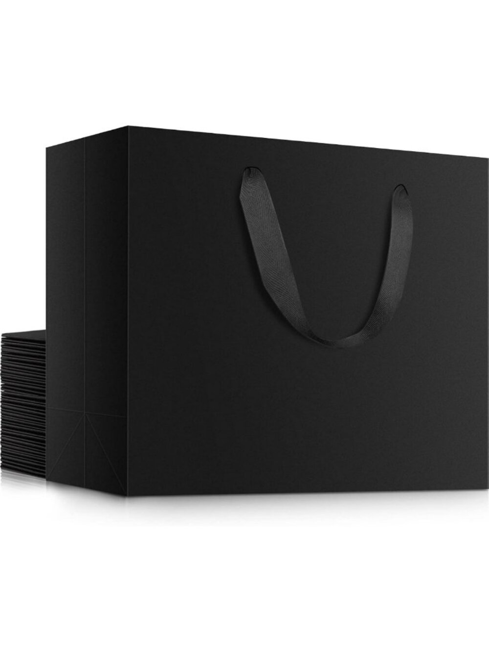 Extra Large Black Gift Wrap Bags - 20 Pack, Heavy Duty Paper Bags with Handles